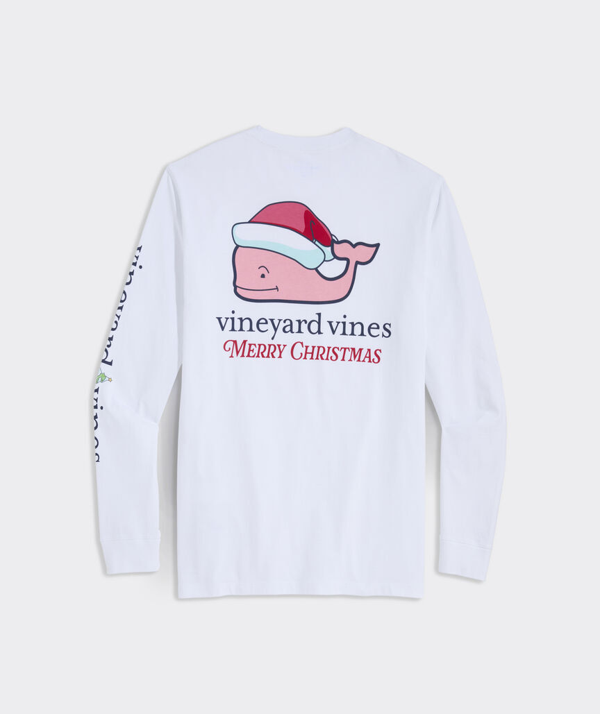 Santa Whale Long-Sleeve Pocket Tee