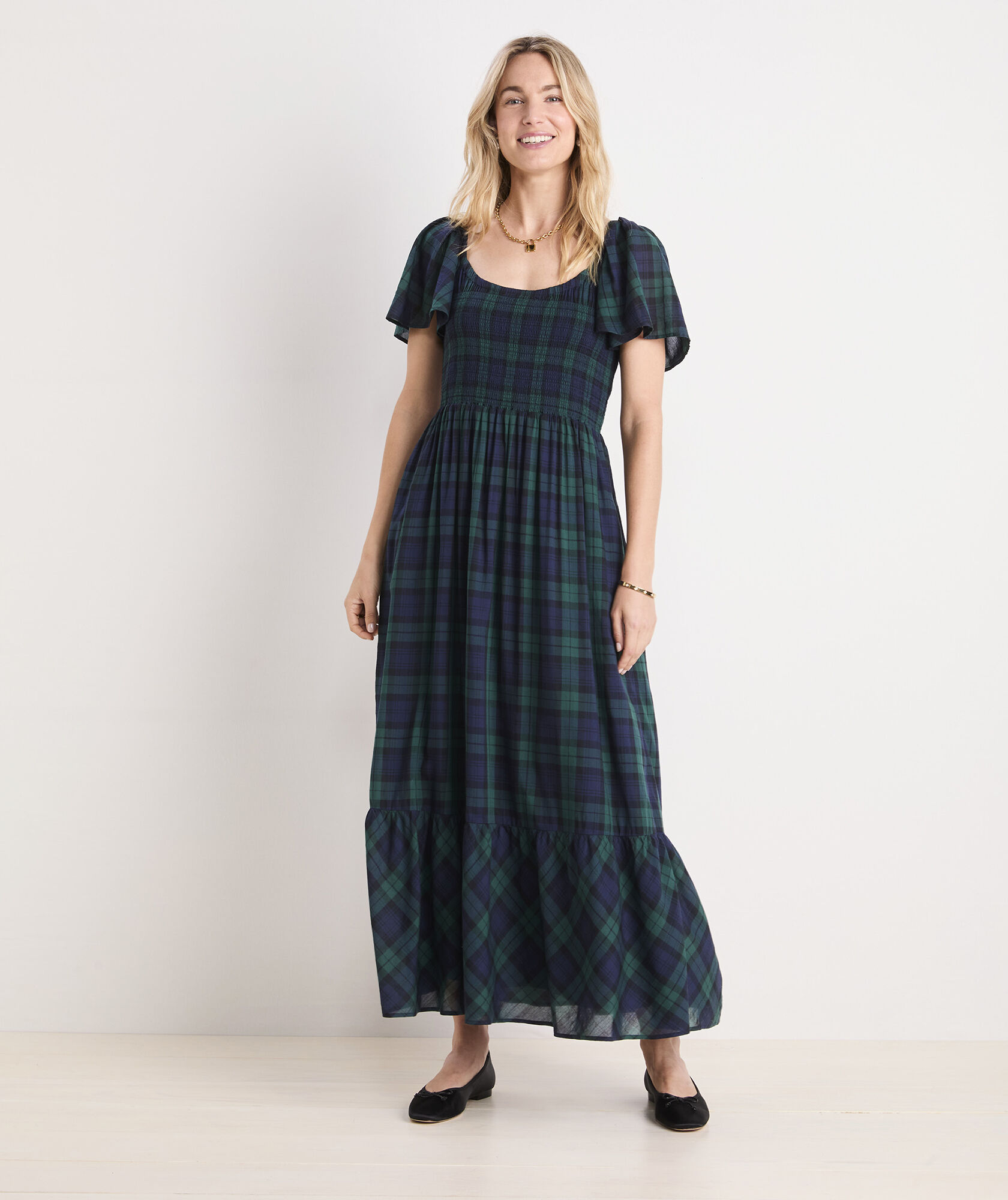 Flutter-Sleeve Maxi Dress