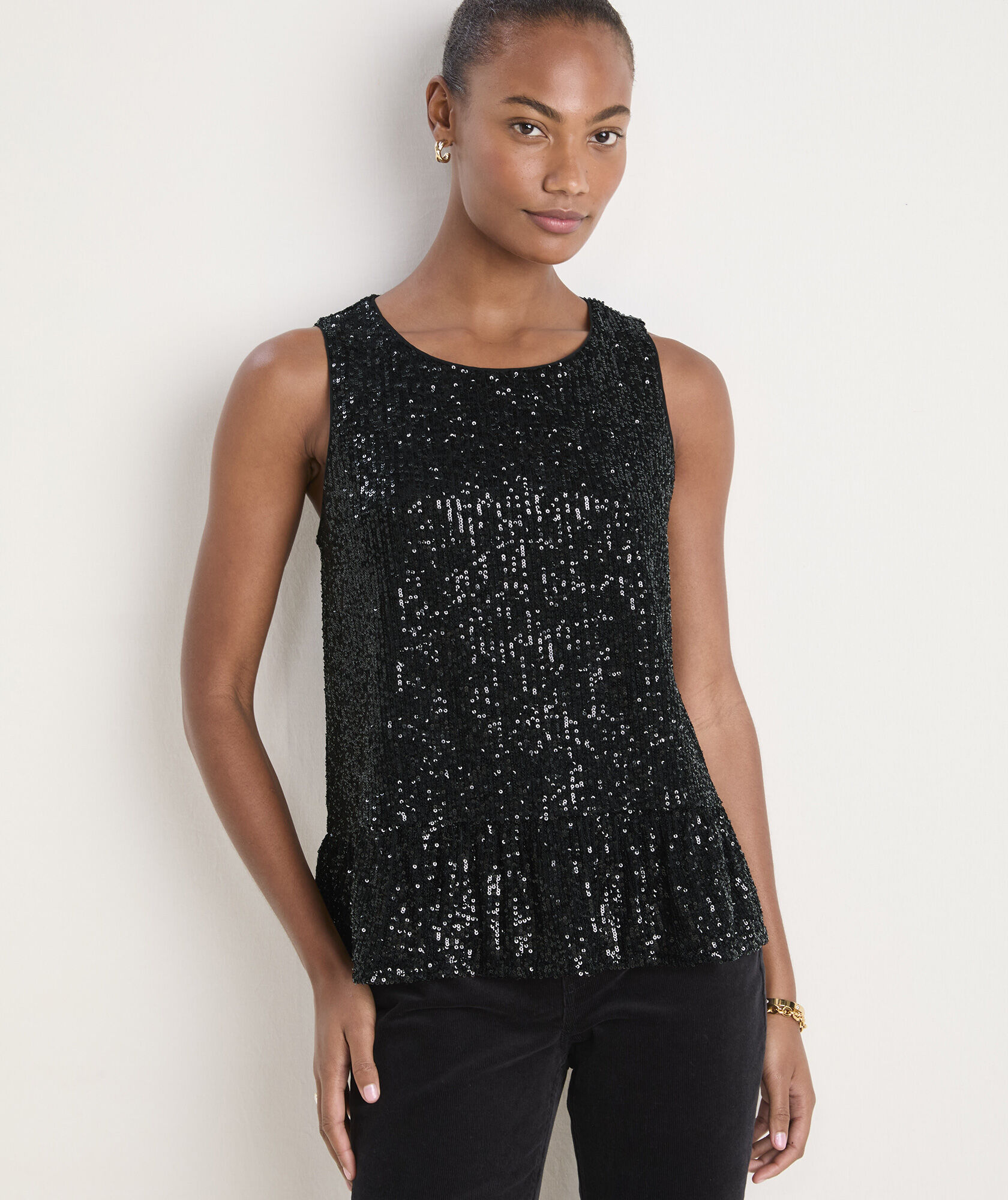 Sequin Peplum Top