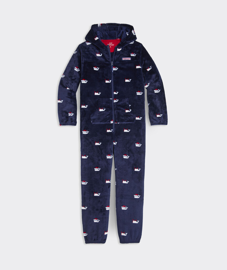 Boys' Hooded High-Pile One-Piece Pajamas