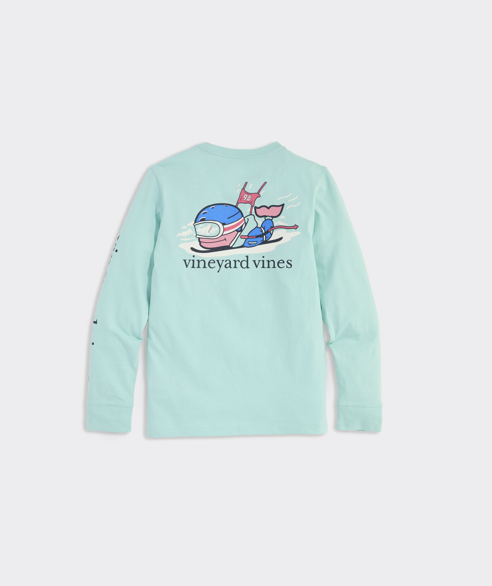 Boys' Downhill Skier Whale Long-Sleeve Pocket Tee