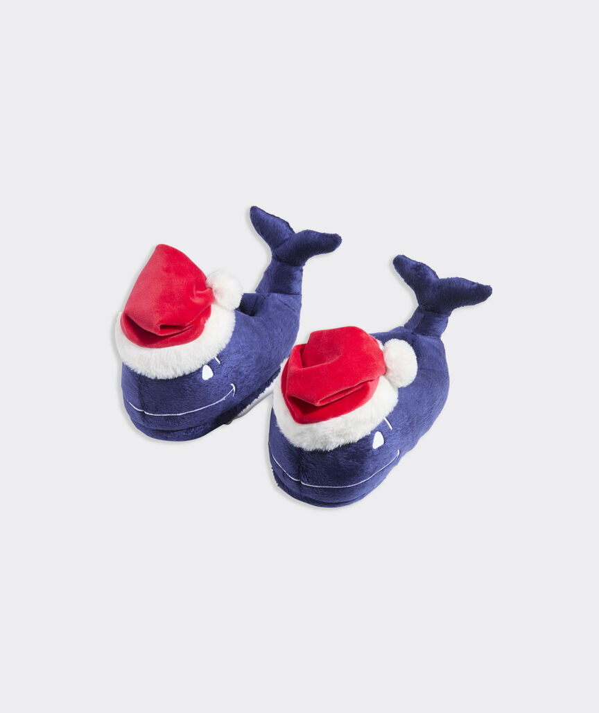 Kids' Santa Whale Plush Slippers