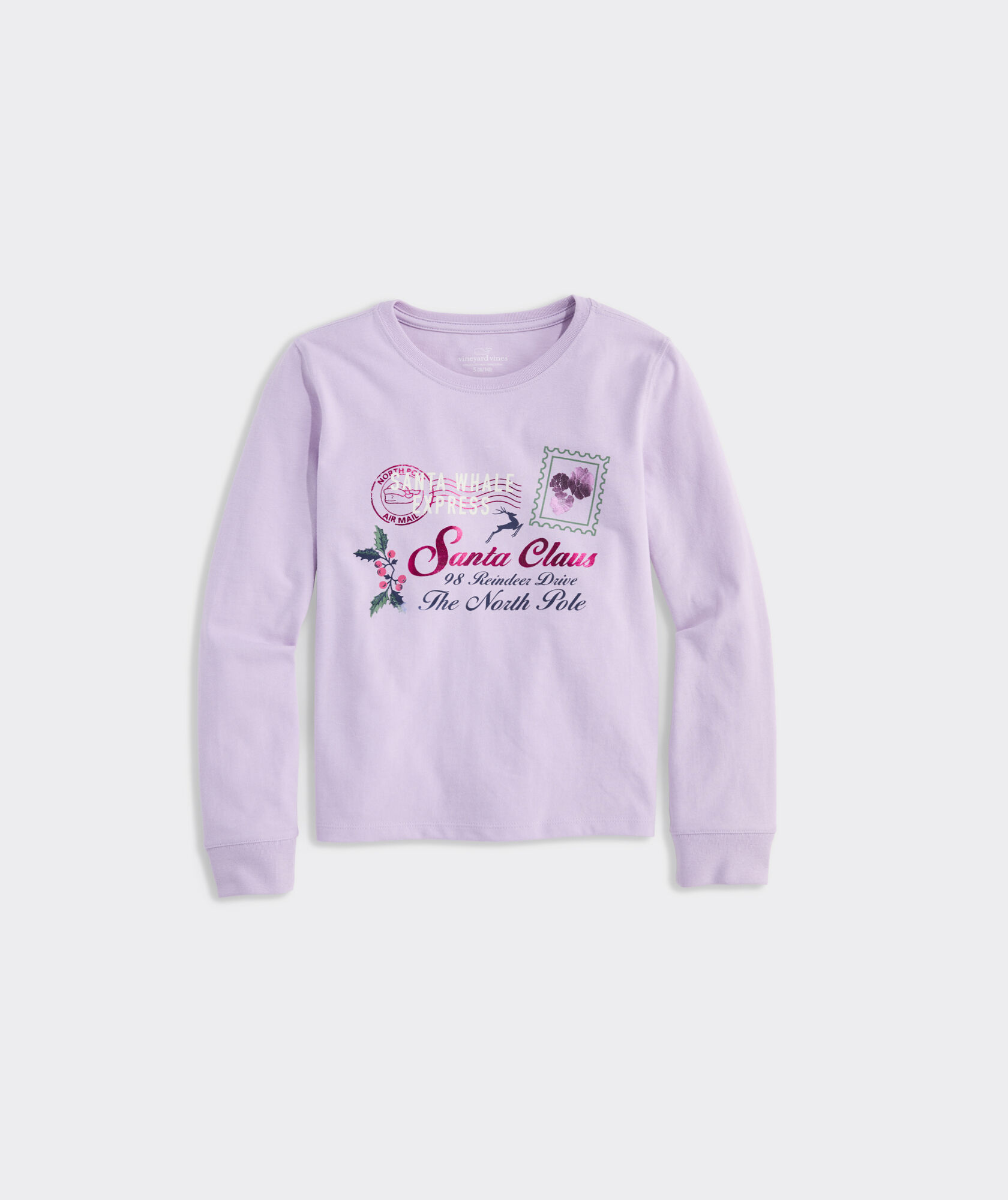 Girls' Metallic Letter To Santa Long-Sleeve Tee